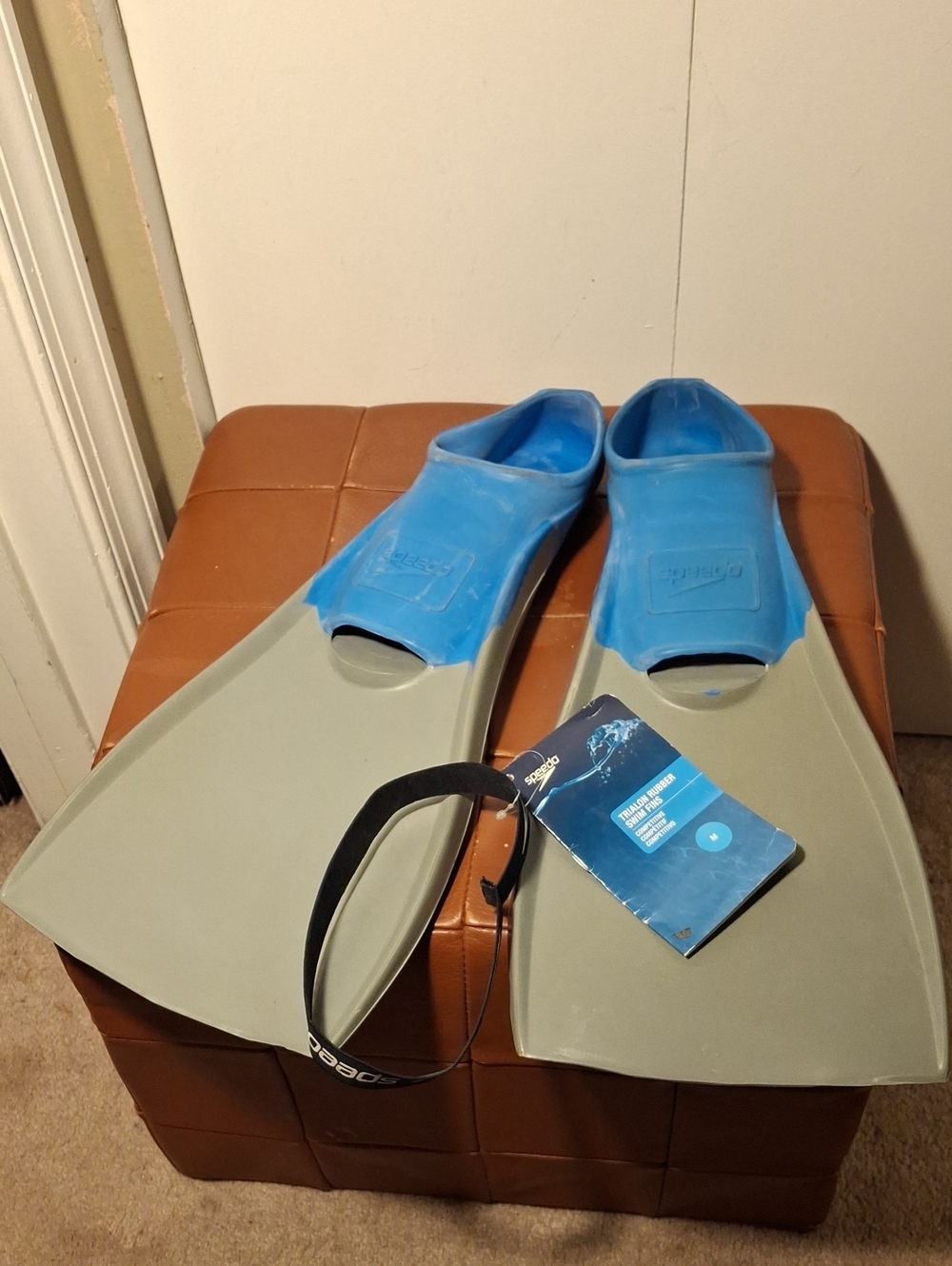 Speedo Blue Foot Pocket Gray Blade Swim Fins